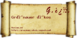 Grünauer Ákos névjegykártya